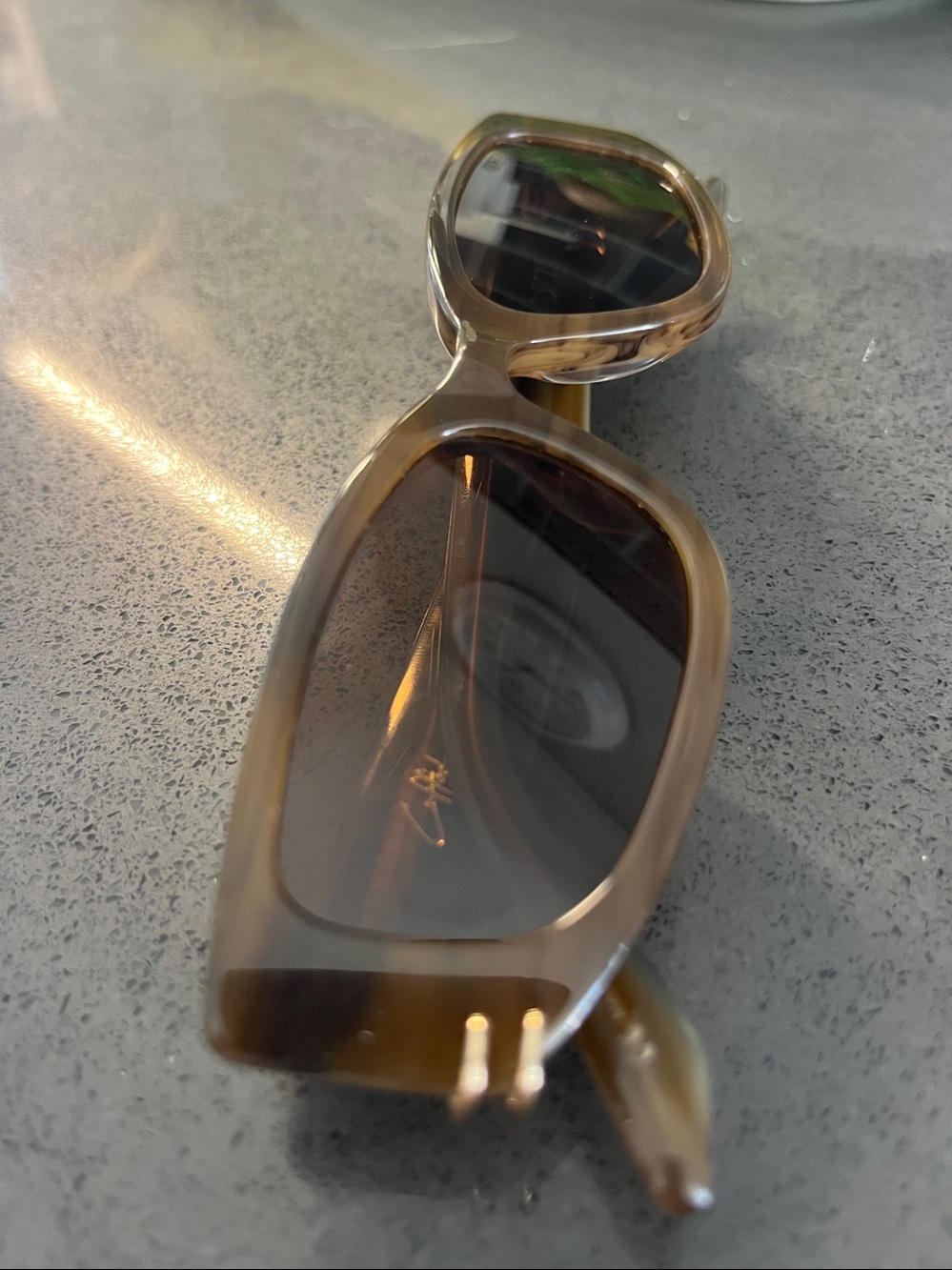 DEZI Cuffed Sunglasses Half & Half Tortoise Congnac -Gold - Picture 14 of 16